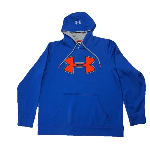 Under Armour Storm Mens L Blue Orange Gray Hoodie Sweatshirt Jacket - Picture 1 of 9